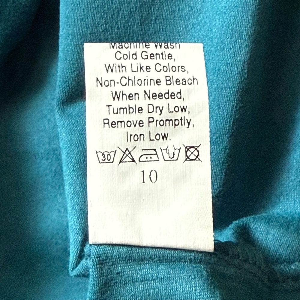 Fashion Women's Size XL Blue Teal Front Tie Short Sleeve T-Shirt Dress - Picture 10 of 10